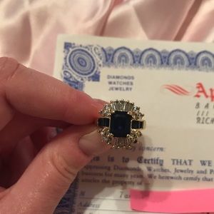 Vintage Sapphire and diamond ballerina ring adjust
